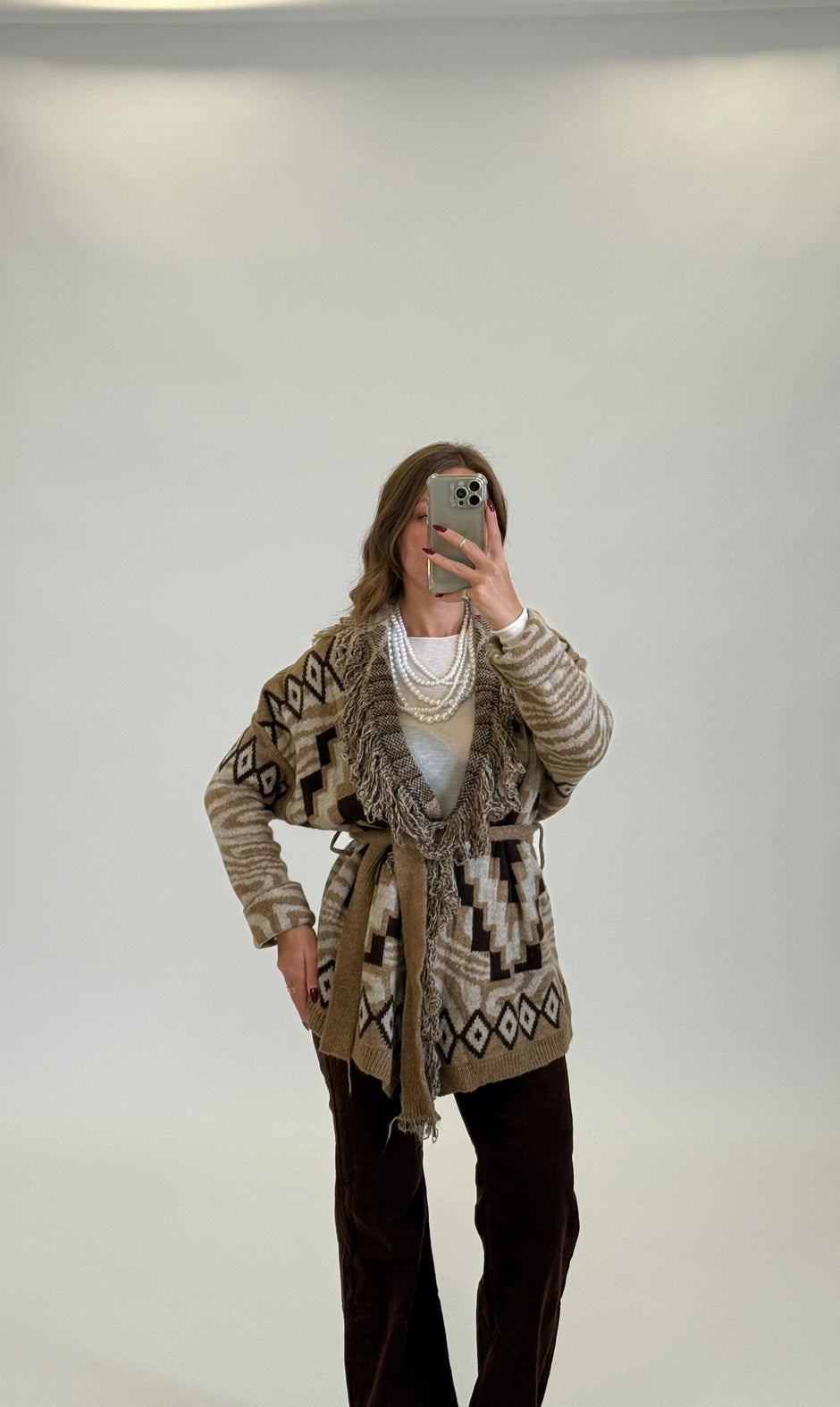 Cardigan Nui Beige - Marrone