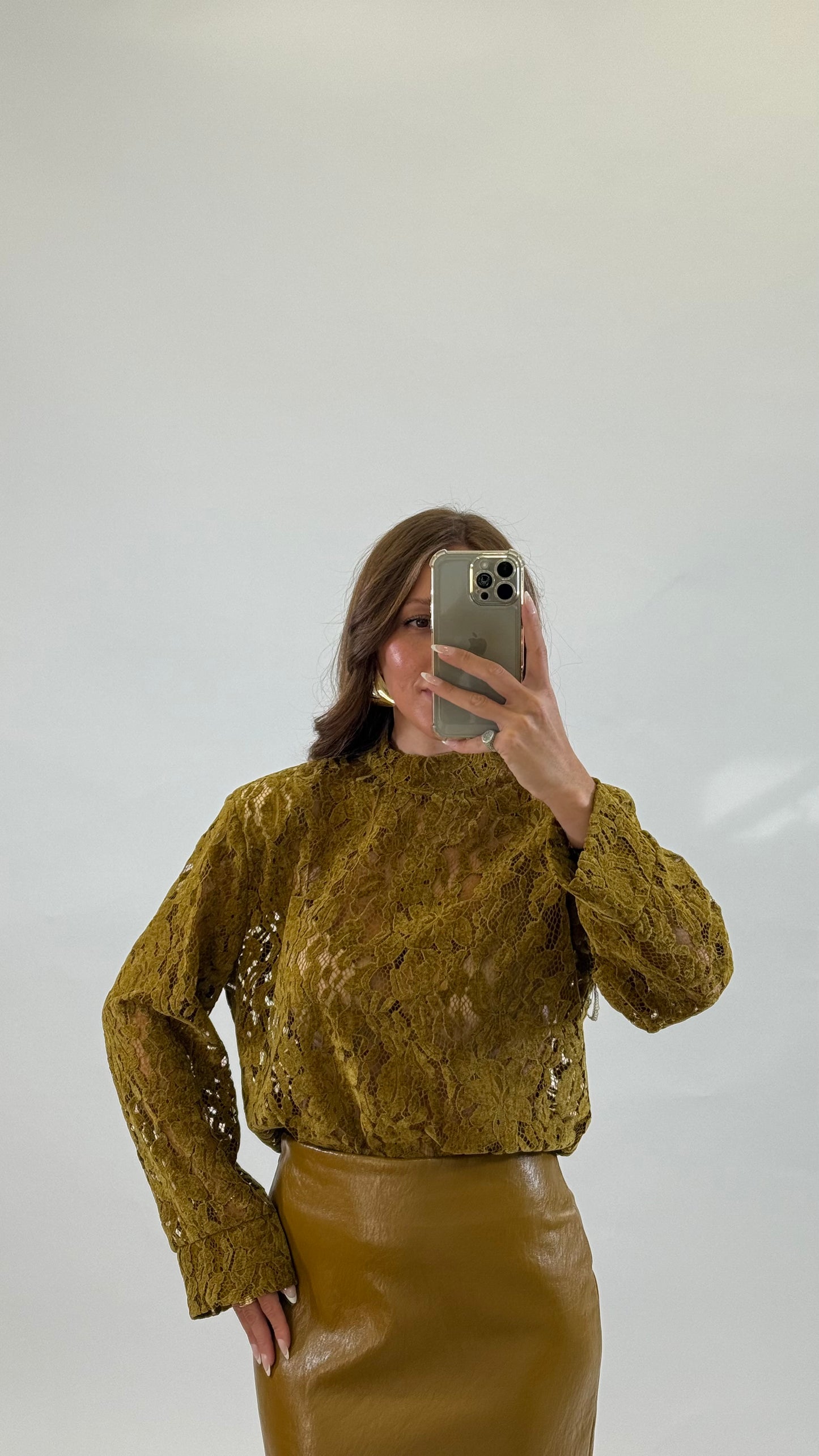 HAVEONE Maglia Pizzo e Velluto