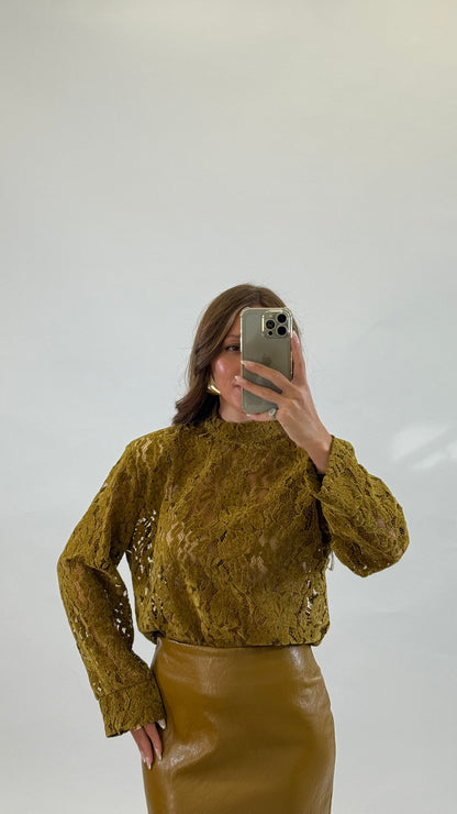 HAVEONE Maglia Pizzo e Velluto