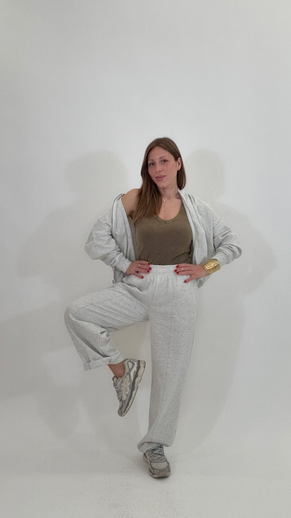 PLEASE Pantatuta Barrel Grigio Conchiglia