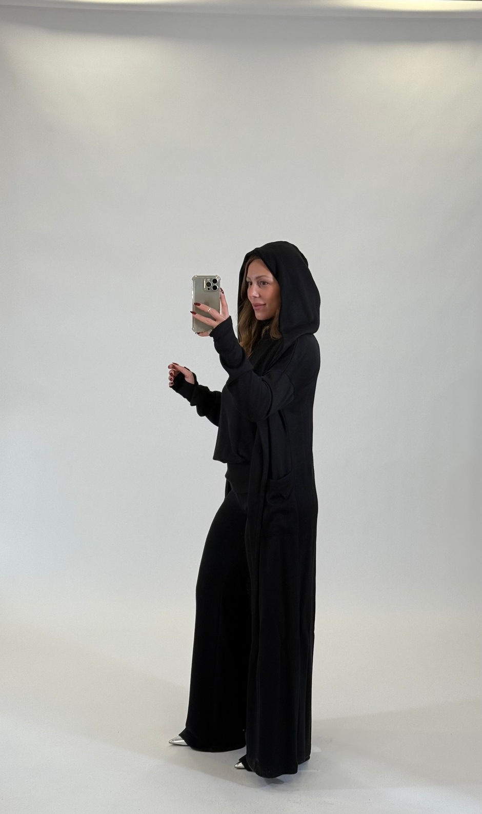 KOSTRUMN1 Cardigan Lungo Audrey Nero