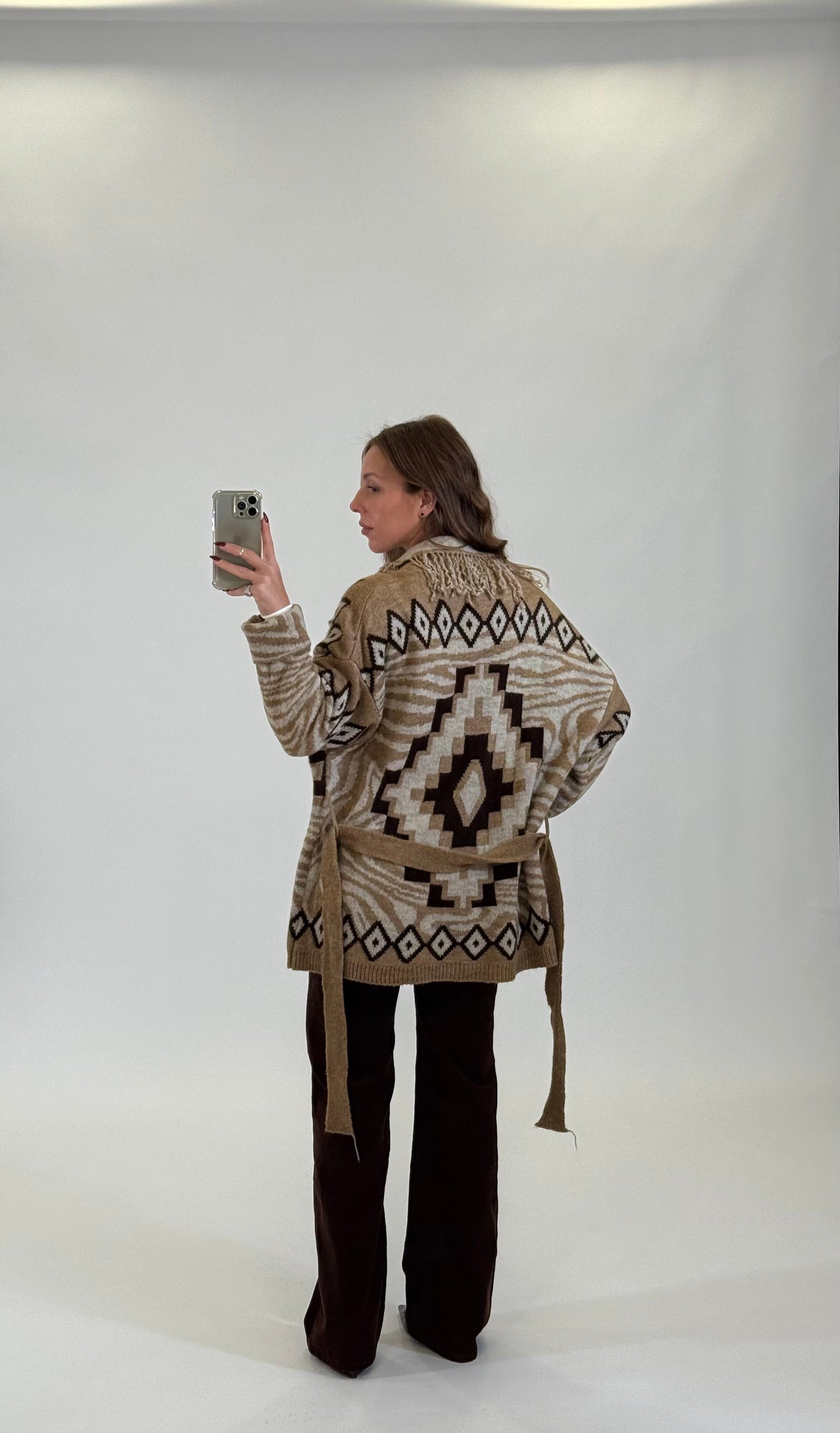 Cardigan Nui Beige - Marrone