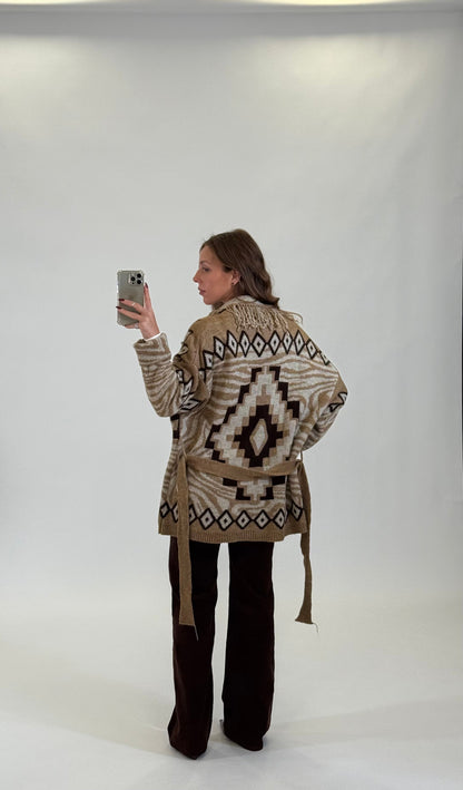 Cardigan Nui Beige - Marrone