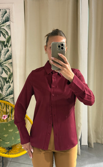 ANONYME Camicia Bordeaux Satin