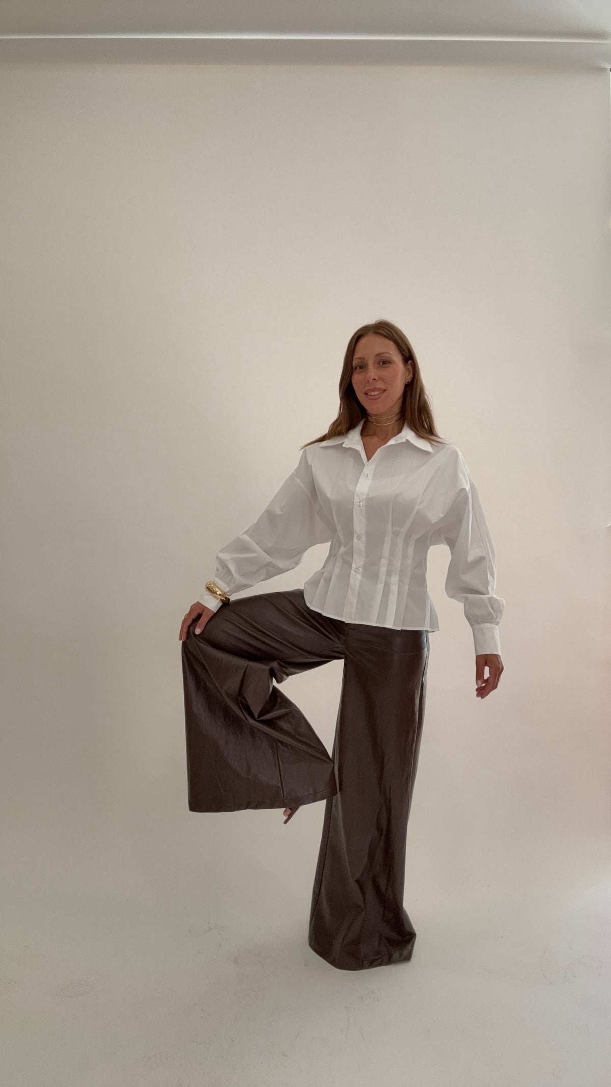 HAVEONE Pantalone Nadia Ecopelle Moro
