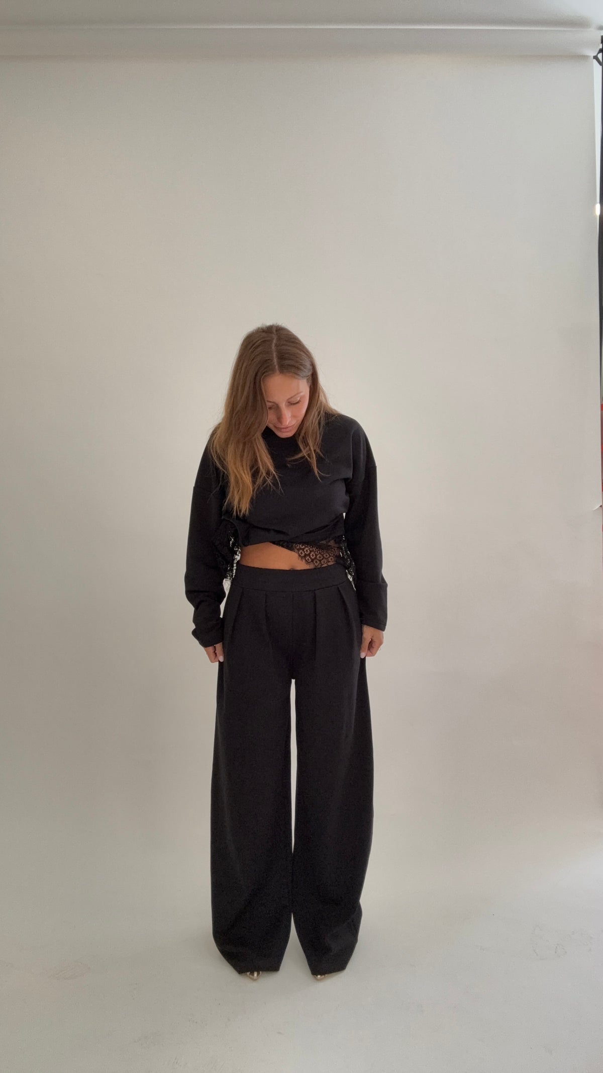 PLEASE Pantalone Tuta Bebe Nero