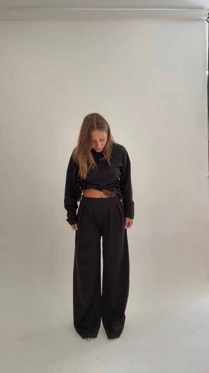 PLEASE Pantalone Tuta Bebe Nero