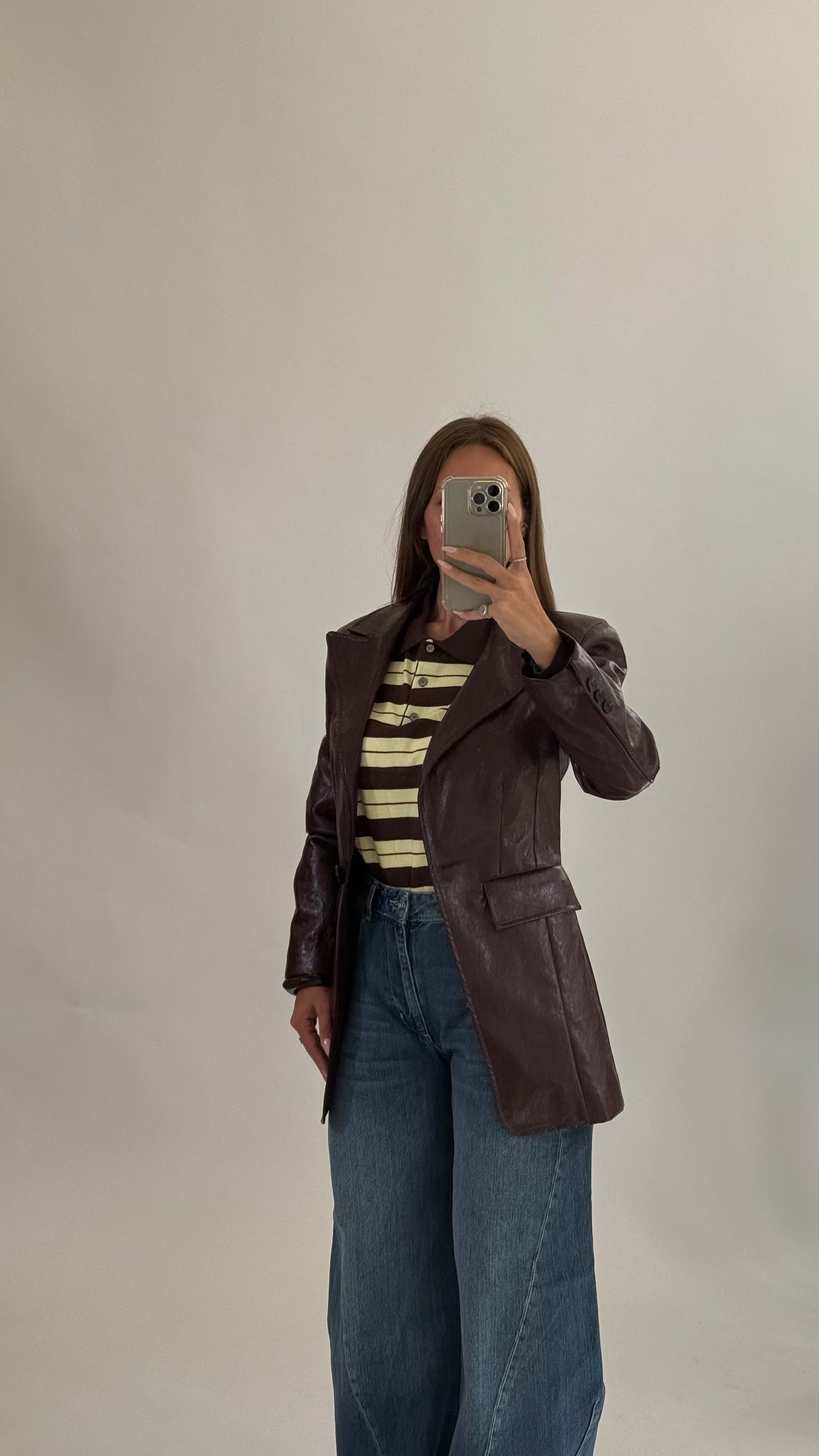 Polo in maglia Coffe- Yellow