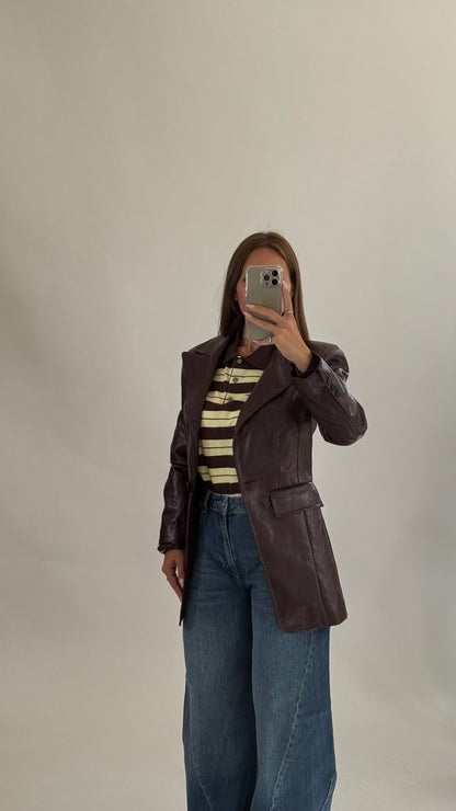 Polo in maglia Coffe- Yellow