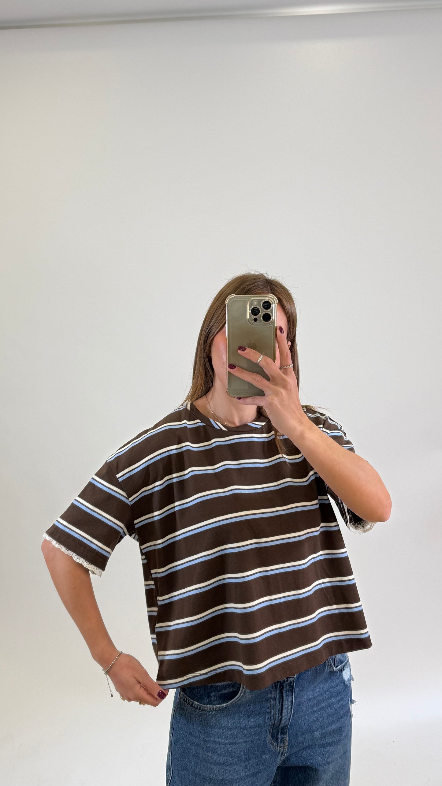 PLEASE T- shirt con ricami