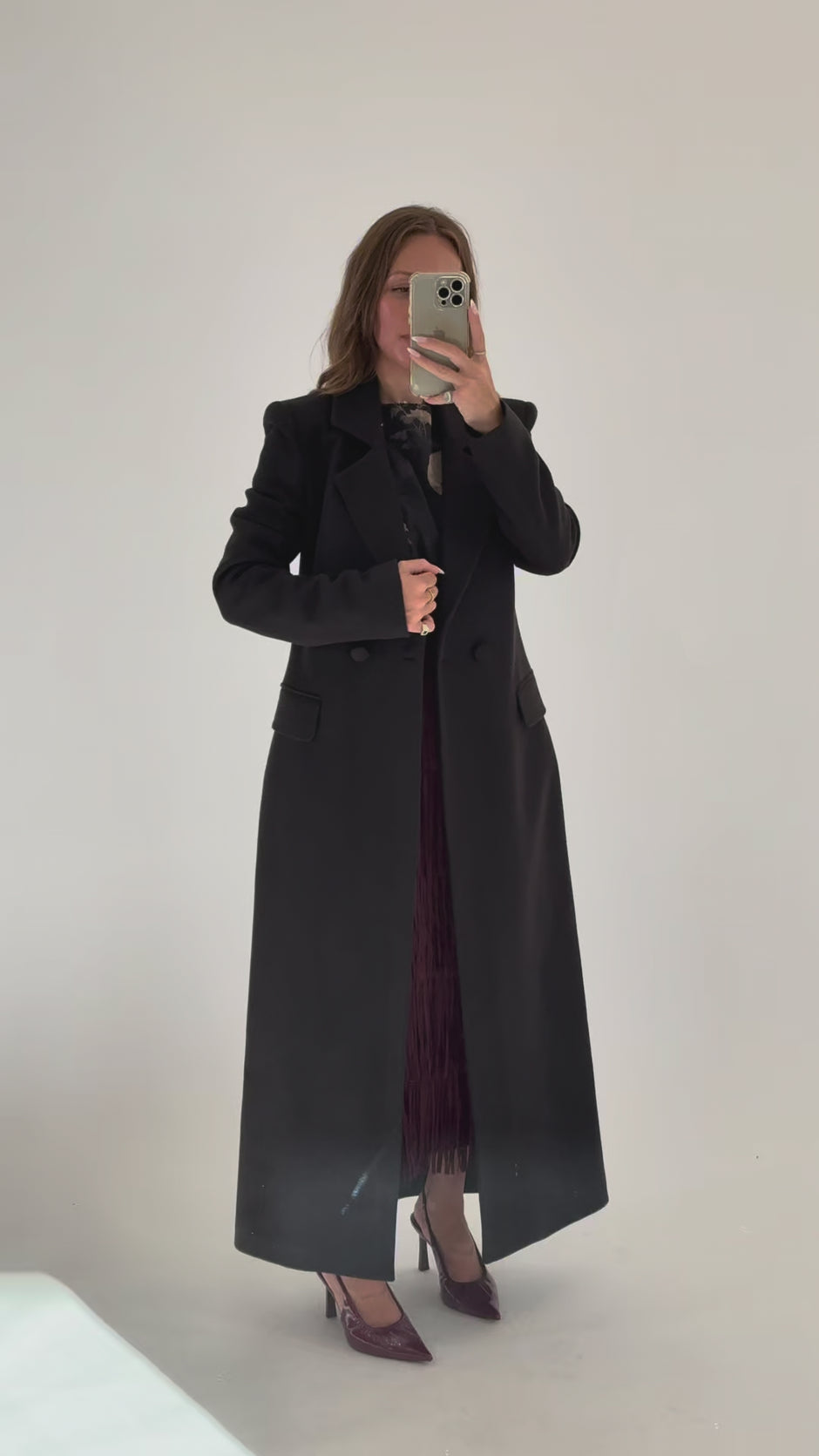 Kostumn1 Cappotto Lungo Avvitato Nero