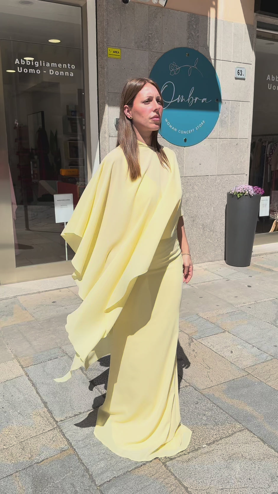 KOSTUMN1 Abito Lungo Sciallato Giallino
