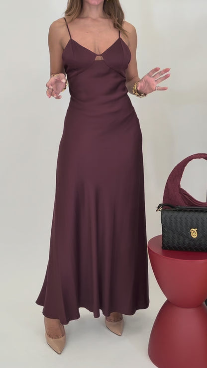 PLEASE Abito Satin Bordeaux