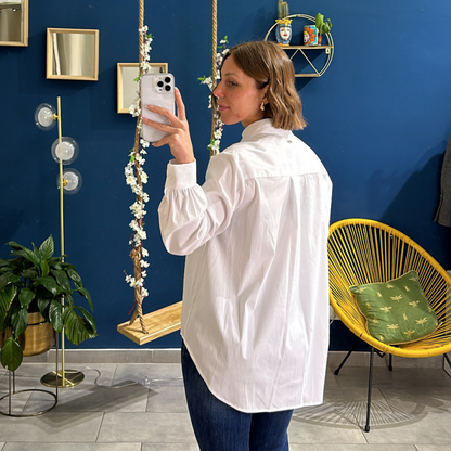 Camicia Rouches Bianca