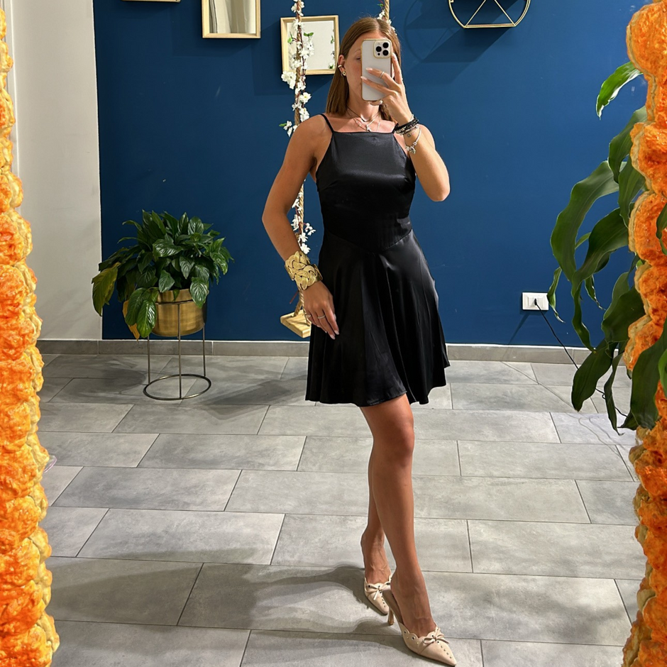Vestito Satin Nero