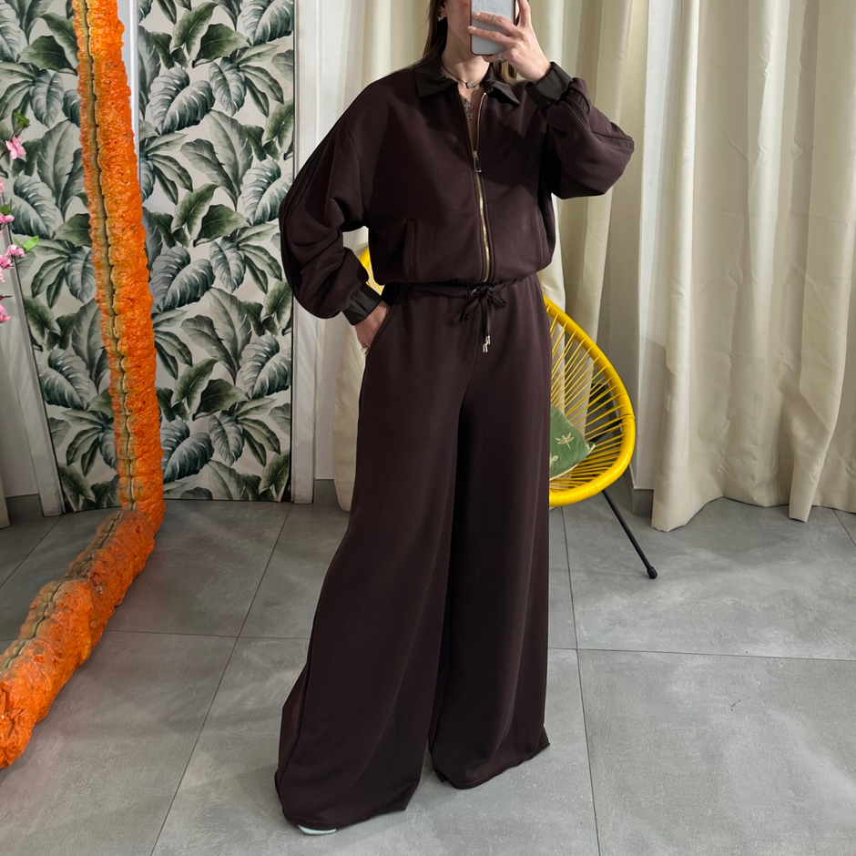 HAVEONE Pantalone Tuta Cioccolato