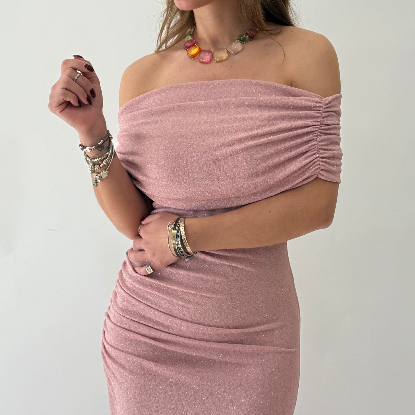 Kostumn Abito Glitter Cipria