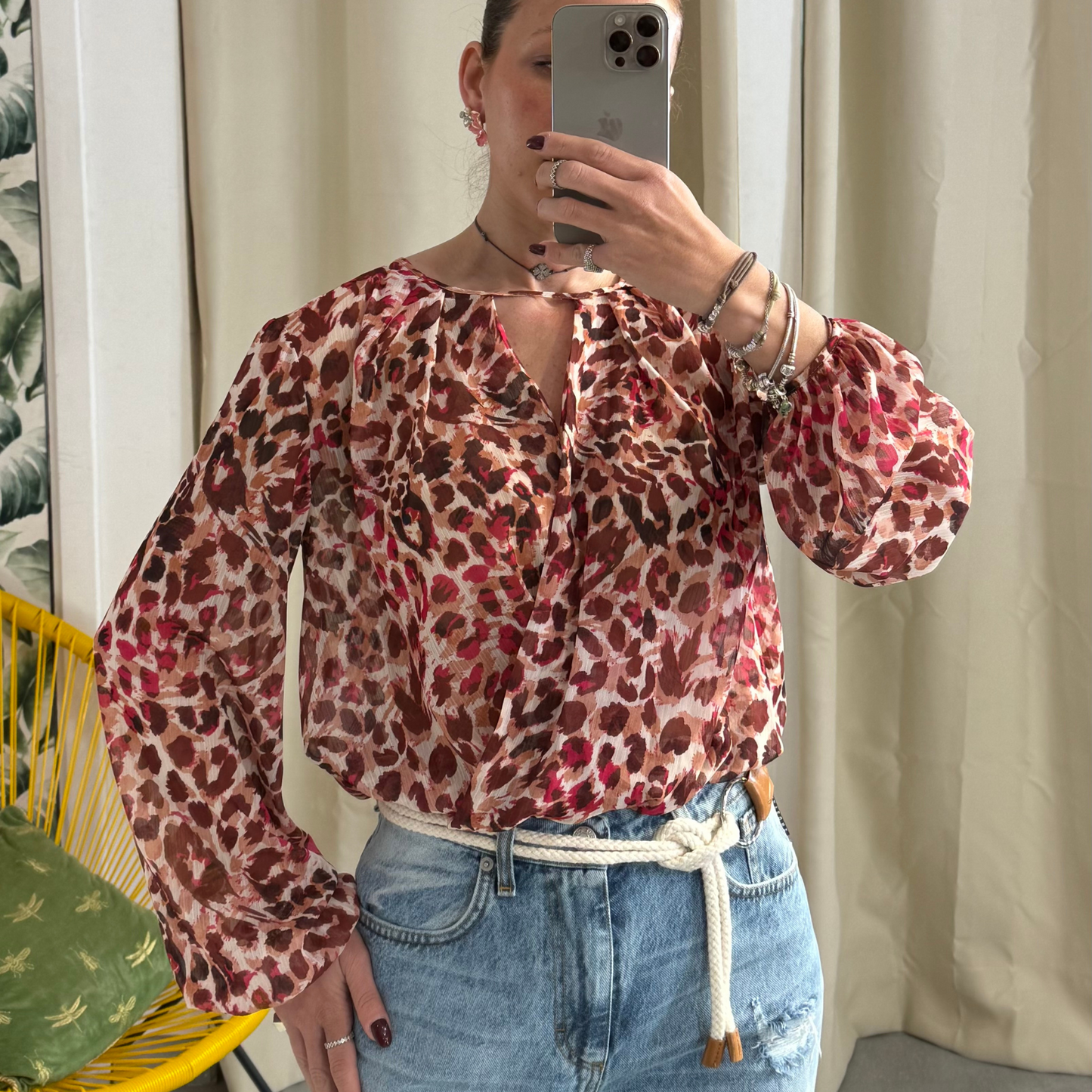 PLEASE Blusa Animalier